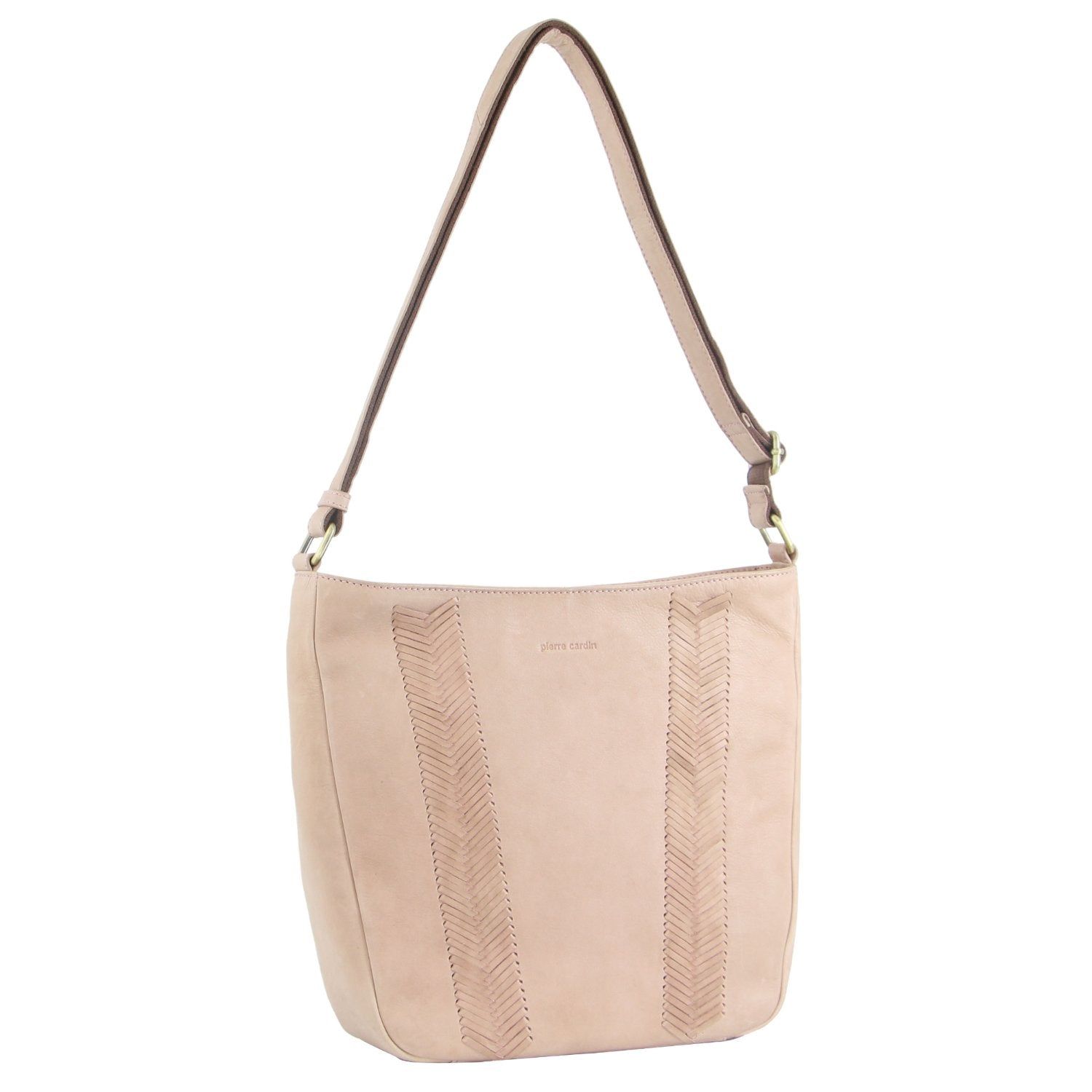 Torba Crossbody Pierre Cardin Herringbone Embossed Leather CrossBody Bag Damskie Różowe | OLFTS-5264