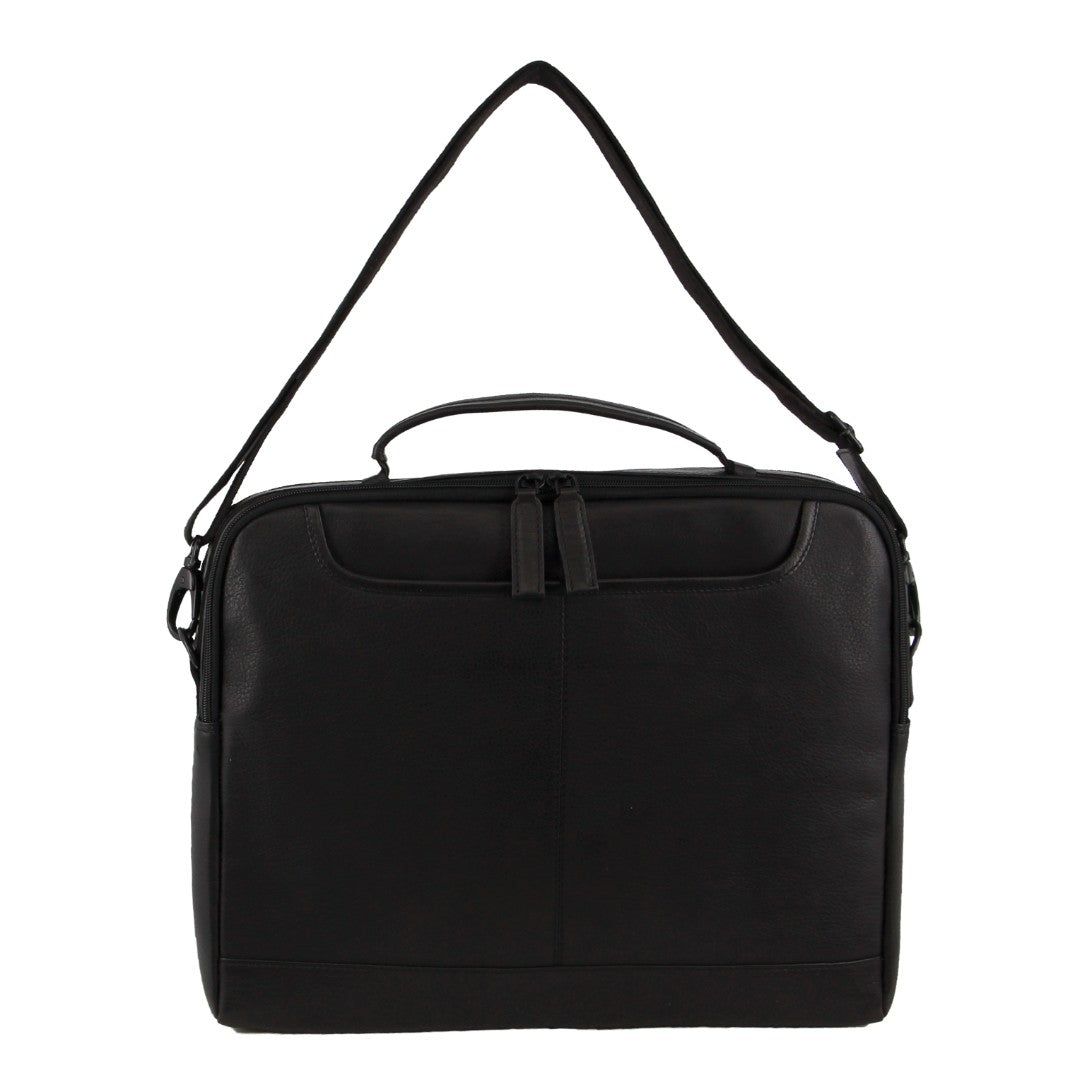 Torba Crossbody Pierre Cardin Italian Leather Computer Bag Męskie Czarne | XQSHN-1825