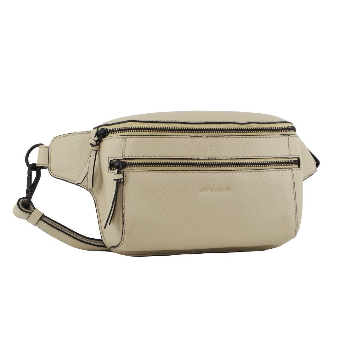 Torba Crossbody Pierre Cardin Leather 3-Way Sling Bag Damskie Cement | XLADB-4172