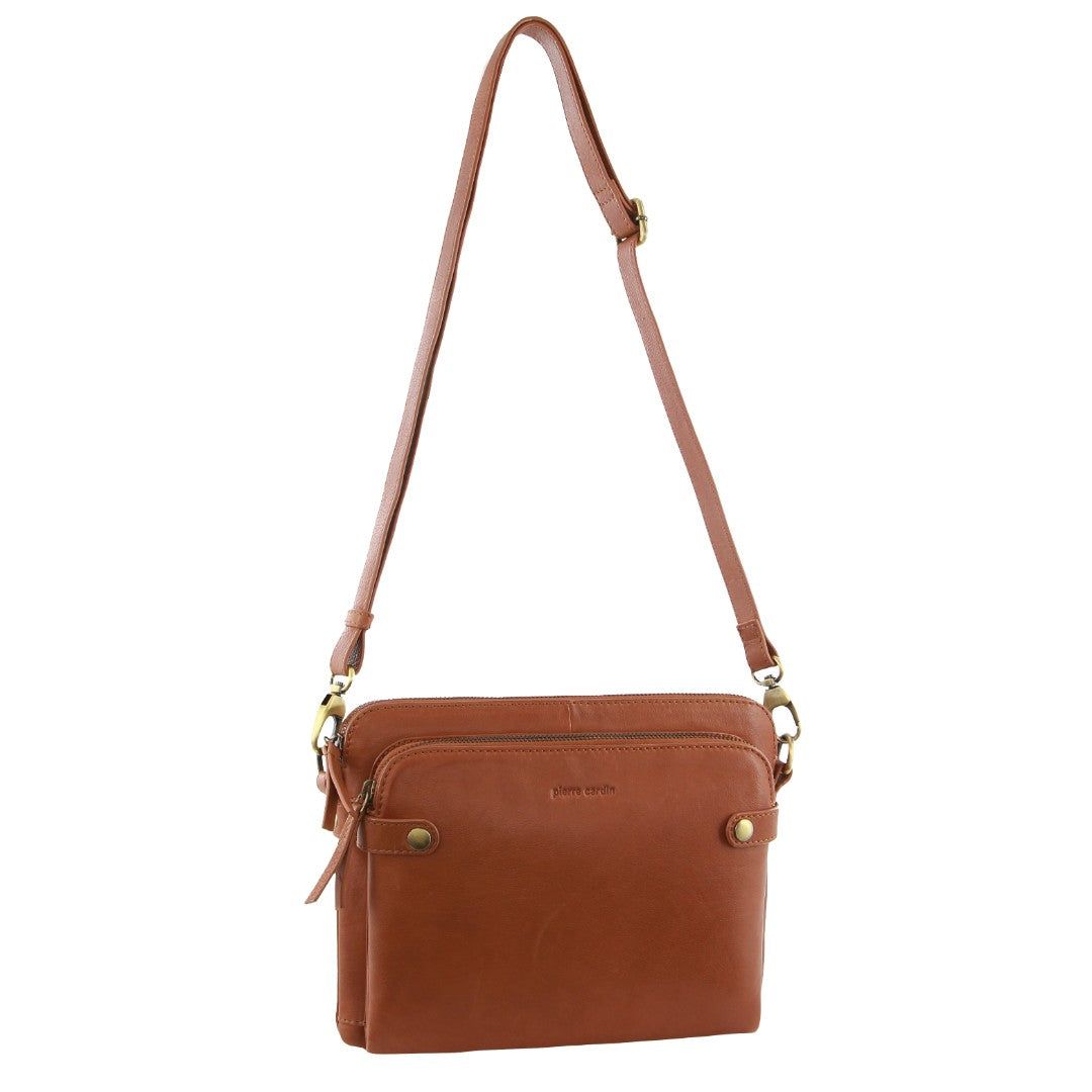 Torba Crossbody Pierre Cardin Leather Crossbody Bag Damskie Brązowe | HCMRN-0136