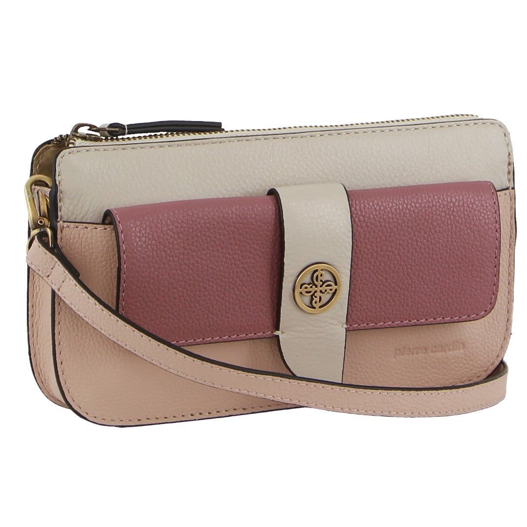 Torba Crossbody Pierre Cardin Leather Crossbody Clutch Bag Damskie Różowe | DOQSC-6201