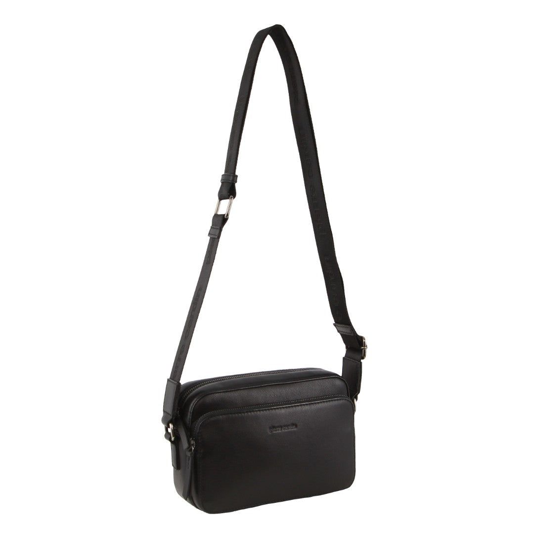 Torba Crossbody Pierre Cardin Leather Crossbody Bag Męskie Czarne | ZKAEJ-6782