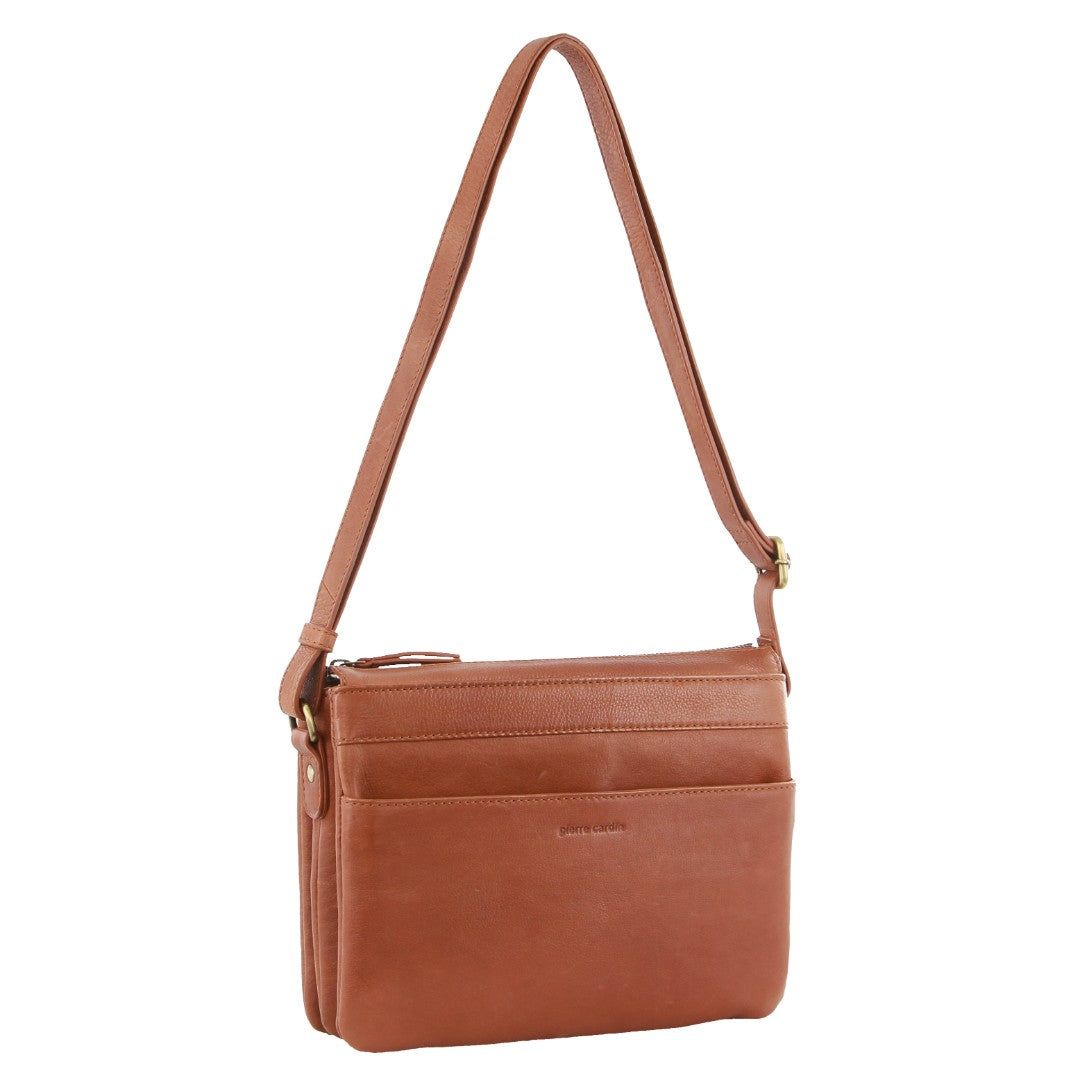 Torba Crossbody Pierre Cardin Leather Crossbody Bag Damskie Brązowe | LOSGI-0786