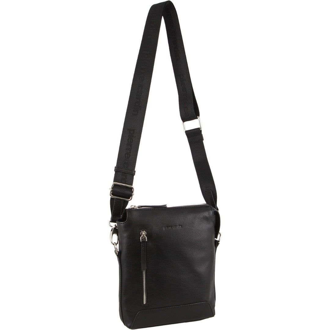 Torba Crossbody Pierre Cardin Leather Crossbody Bag Męskie Czarne | KBLMQ-8509