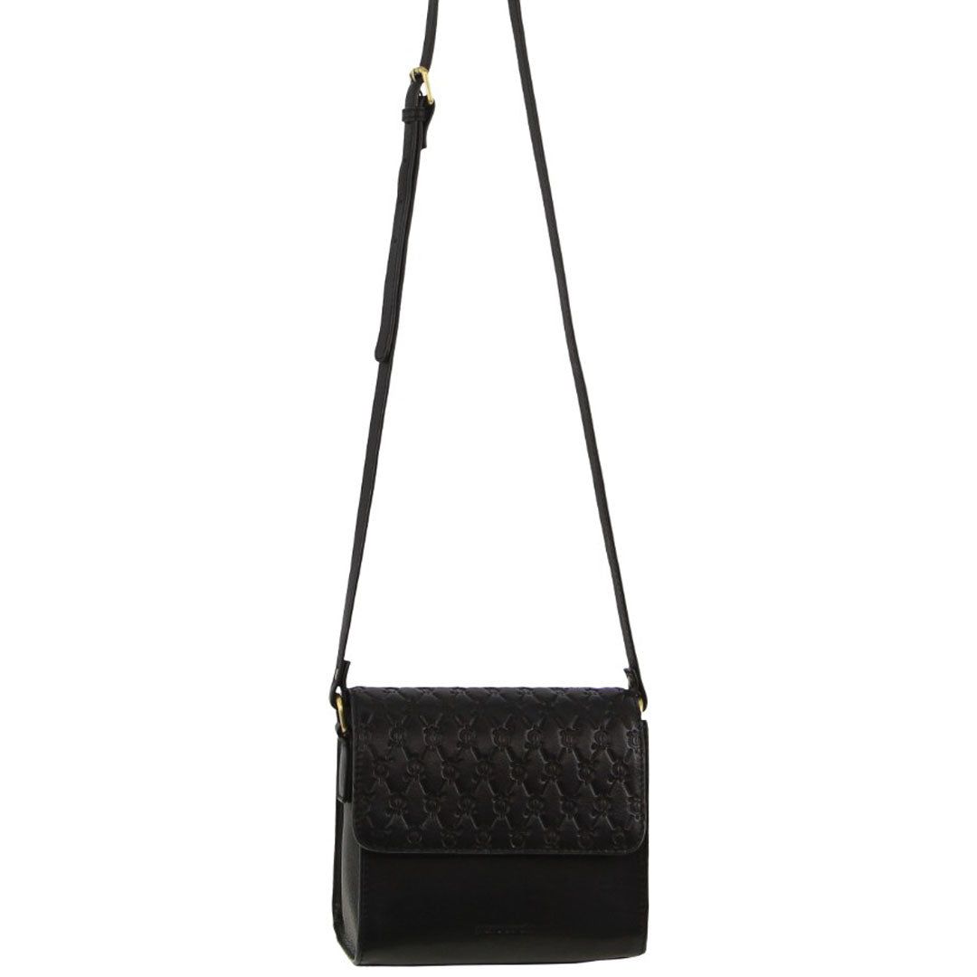 Torba Crossbody Pierre Cardin Leather Diamond Embossed Cross-Body Bag Damskie Czarne | BUGLY-5418