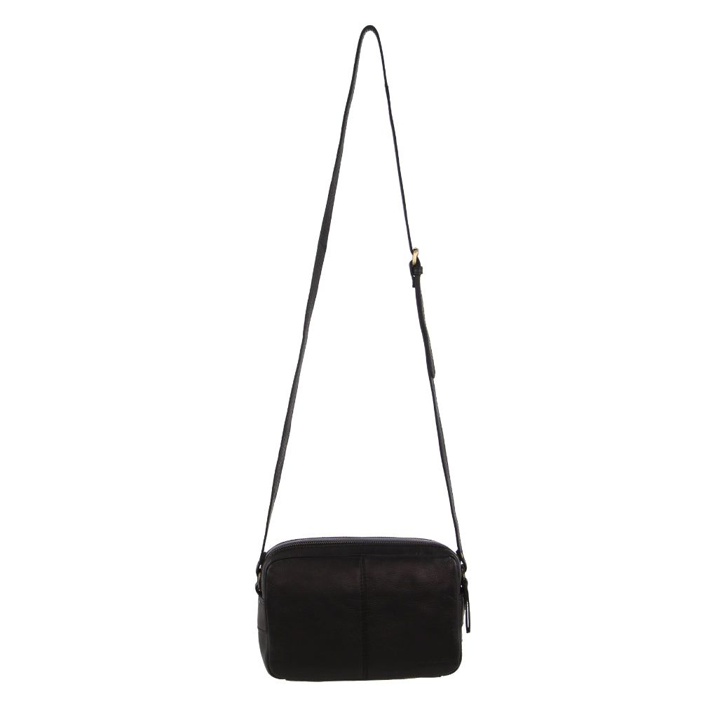 Torba Crossbody Pierre Cardin Leather Double Zip Bag Damskie Czarne | WSPBQ-4612