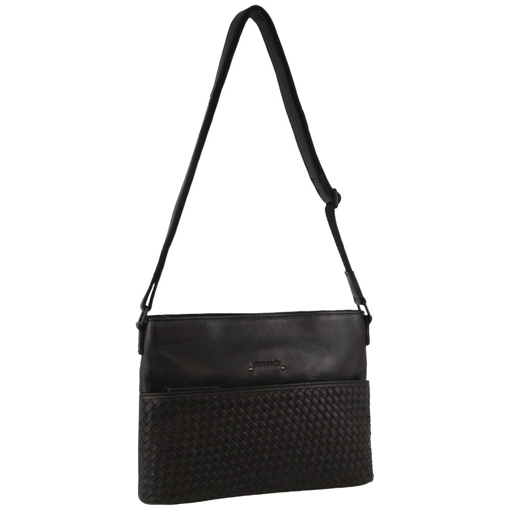 Torba Crossbody Pierre Cardin Leather Embossed Woven Cross-Body Bag Damskie Czarne | UTARC-6483