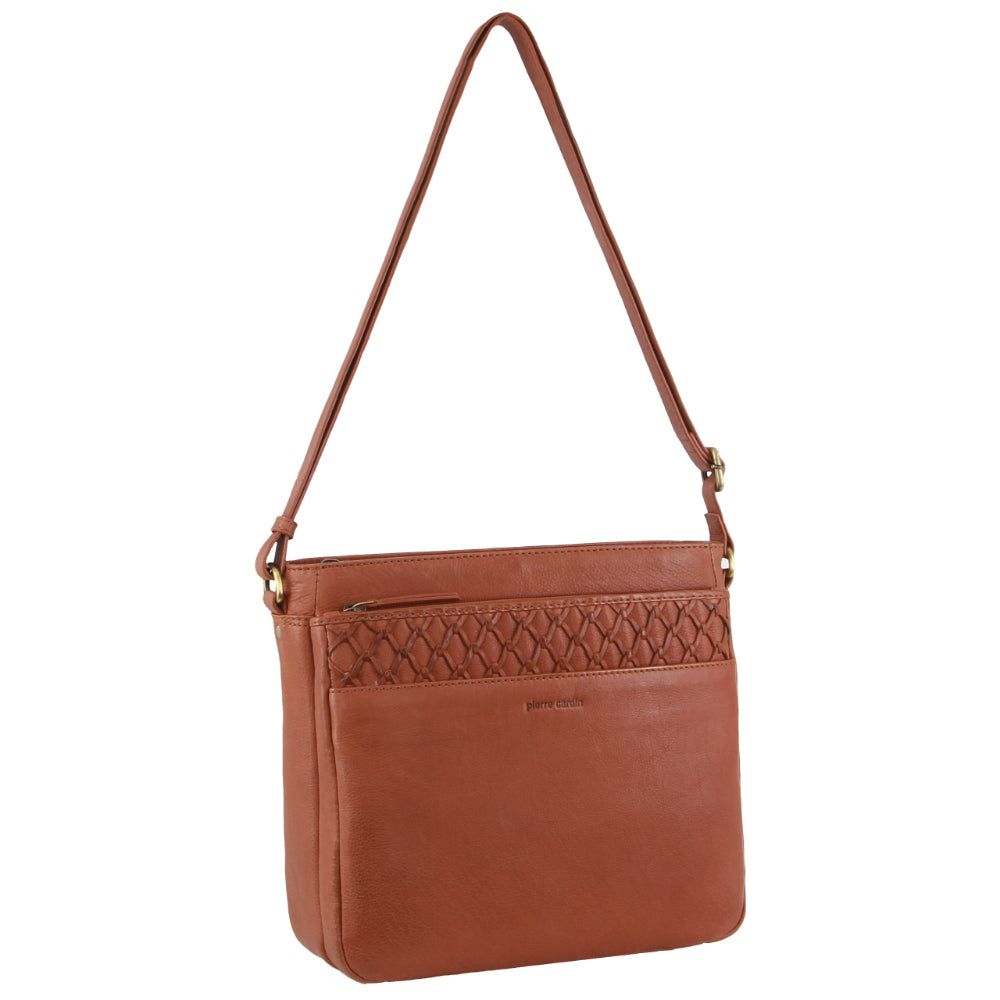 Torba Crossbody Pierre Cardin Leather Embossed Crossbody Bag Damskie Brązowe | LPZKN-1927