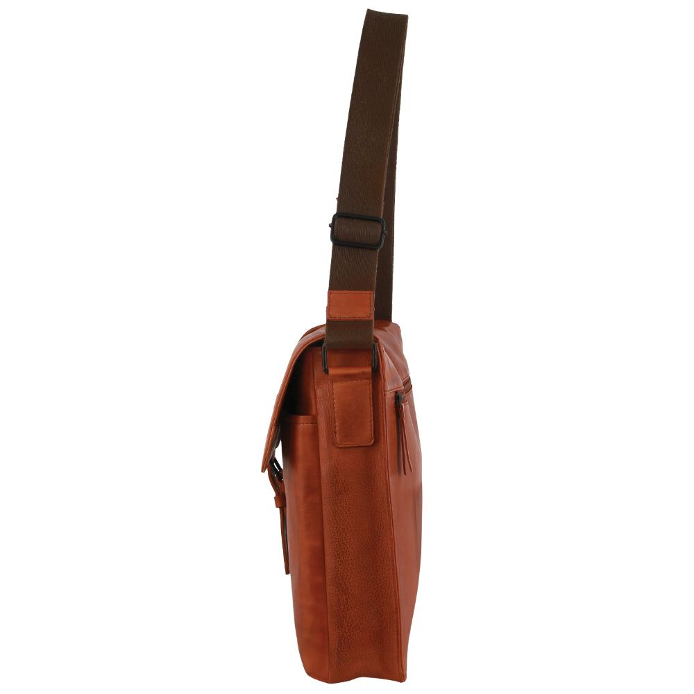 Torba Crossbody Pierre Cardin Leather Flap-over Computer Bag Damskie Brązowe | XCFHL-4563