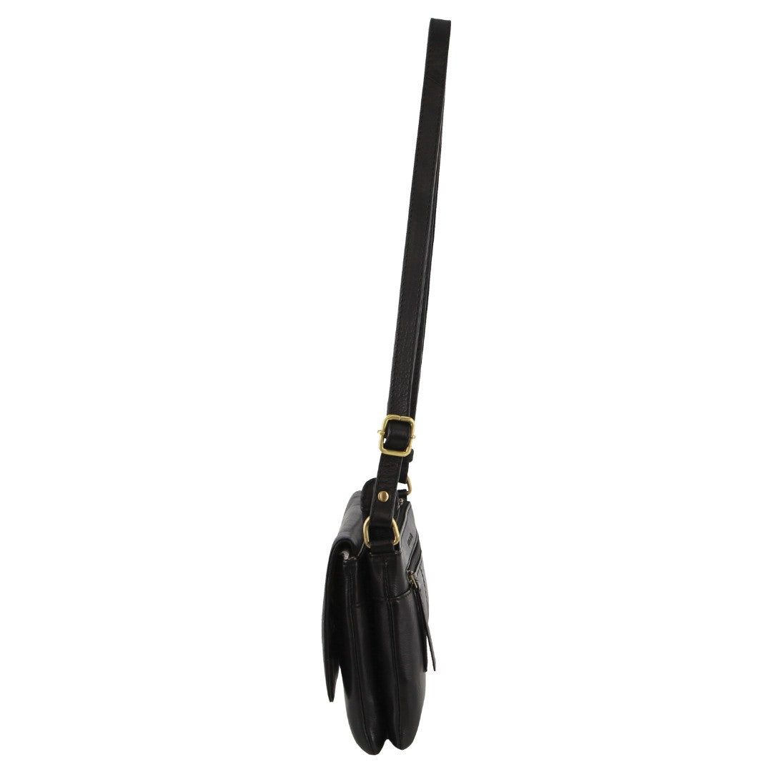 Torba Crossbody Pierre Cardin Leather Flap-over Crossbody Bag Damskie Czarne | TBFVP-4958