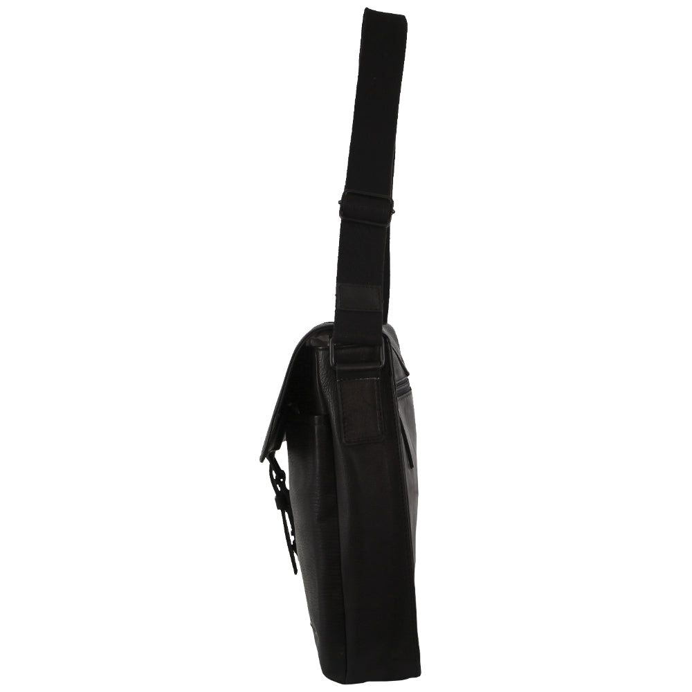 Torba Crossbody Pierre Cardin Leather Flap-over Computer Bag Męskie Czarne | JPUSN-4378