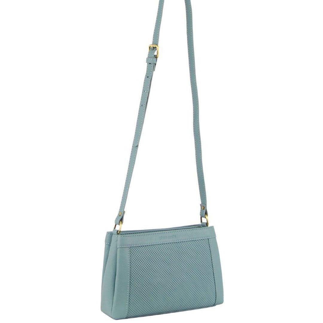 Torba Crossbody Pierre Cardin Leather Perforated Design Cross-Body Bag Damskie Niebieskie | ZTASQ-7235