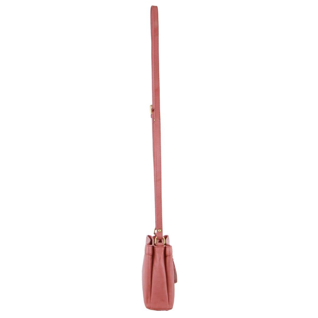 Torba Crossbody Pierre Cardin Leather Perforated Design Cross-Body Bag Damskie Marsala | RCMBY-8709