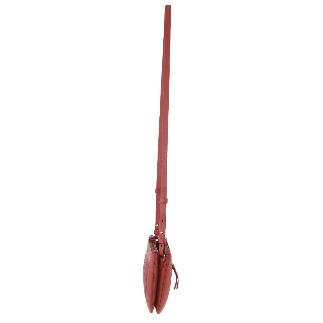 Torba Crossbody Pierre Cardin Leather Pleated Design Crossbody Bag Damskie Marsala | OIFJL-0613