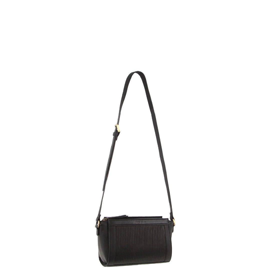 Torba Crossbody Pierre Cardin Leather Pleated Design Crossbody Bag Damskie Czarne | LJAHZ-6018
