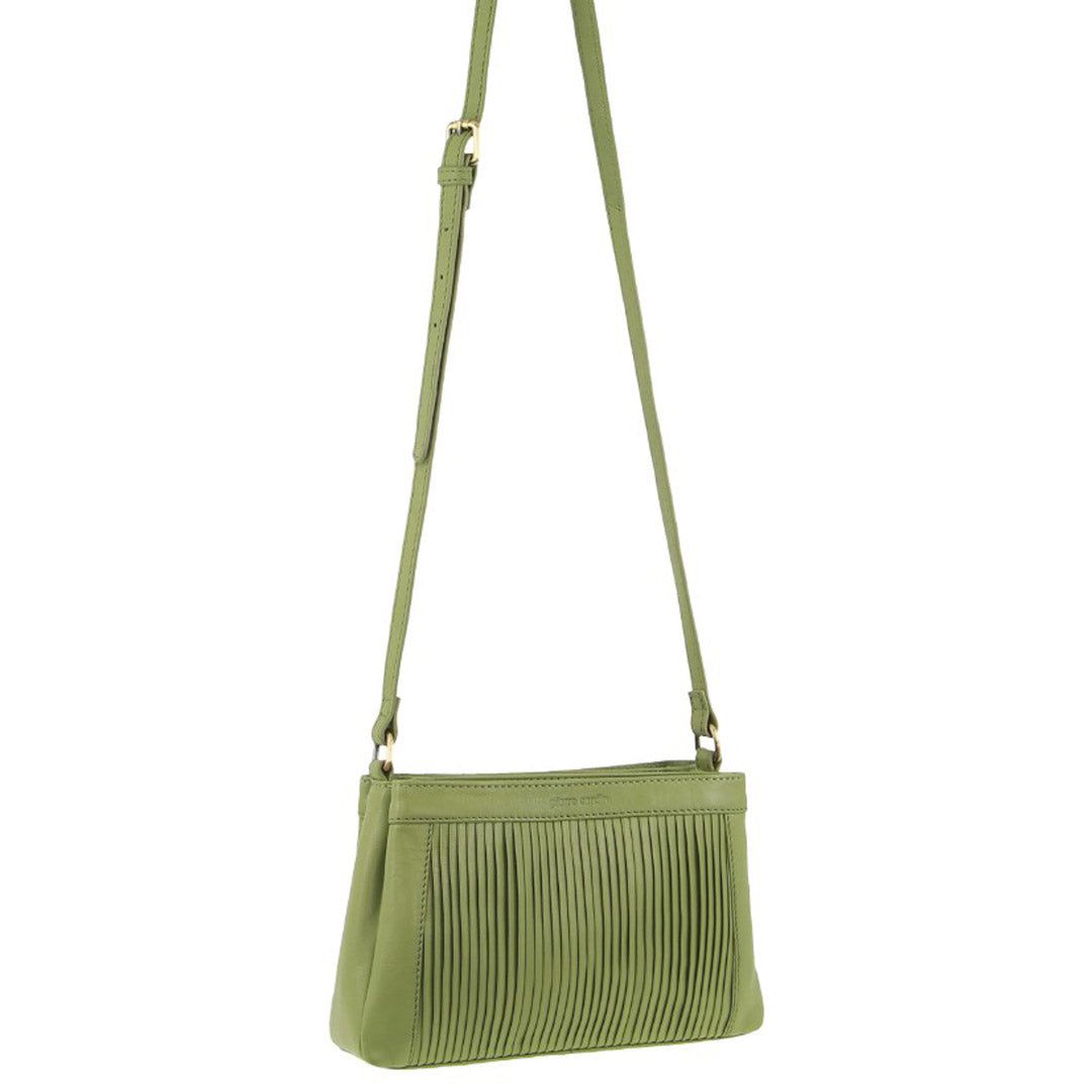 Torba Crossbody Pierre Cardin Leather Pleated Design Crossbody Bag Damskie Leaf | JUTDL-1902