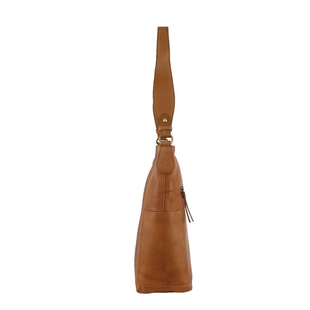 Torba Crossbody Pierre Cardin Leather Stitch-design Hobo Bag Damskie Brązowe | FKZRC-0274