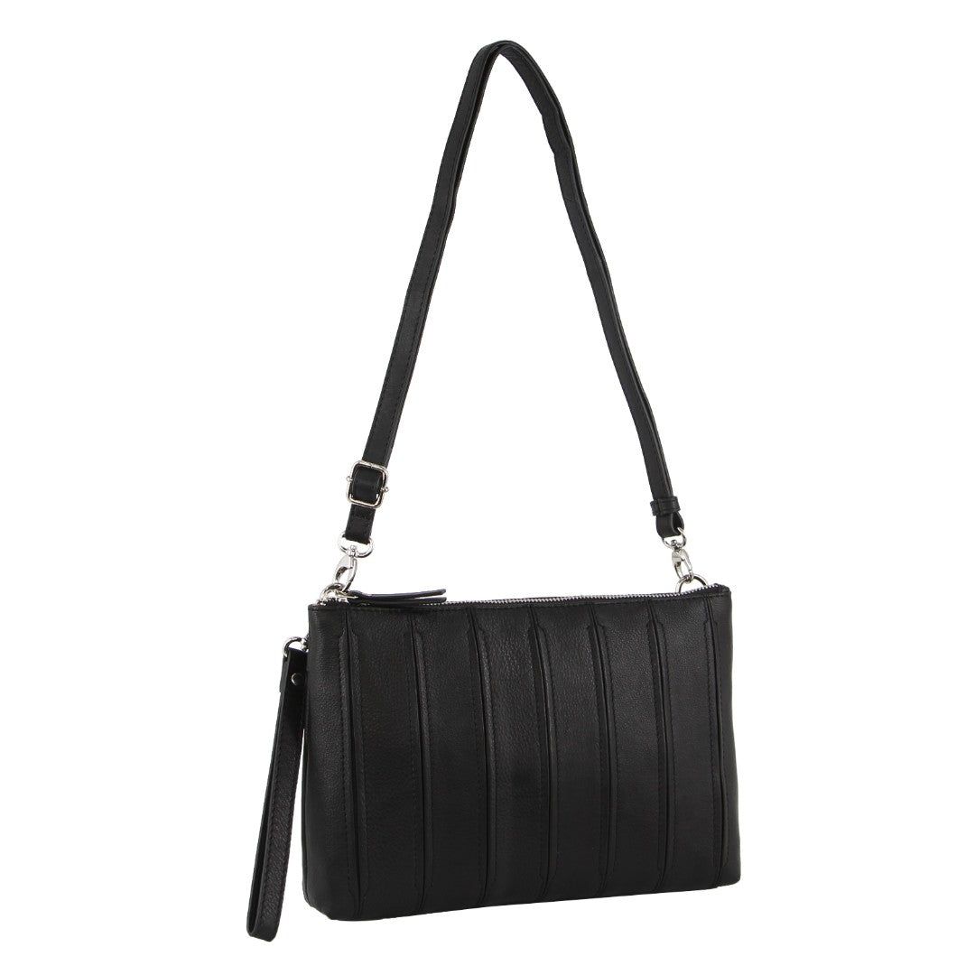 Torba Crossbody Pierre Cardin Leather Stitch-design Cross-Body Bag Damskie Czarne | DAXRZ-1627