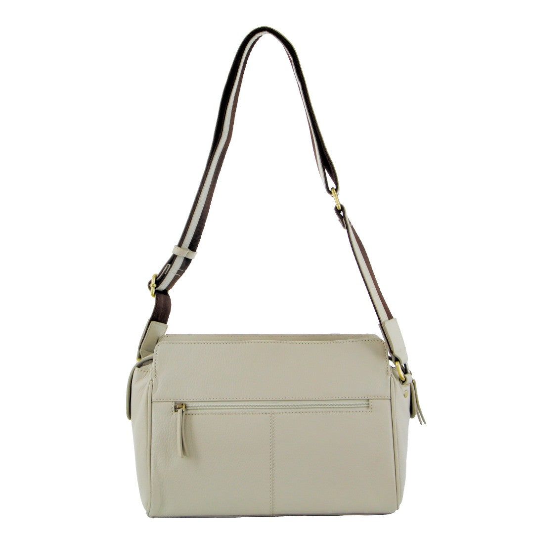 Torba Crossbody Pierre Cardin Leather Stitch-design Cross-Body Bag Damskie Beżowe | OGIDQ-8317