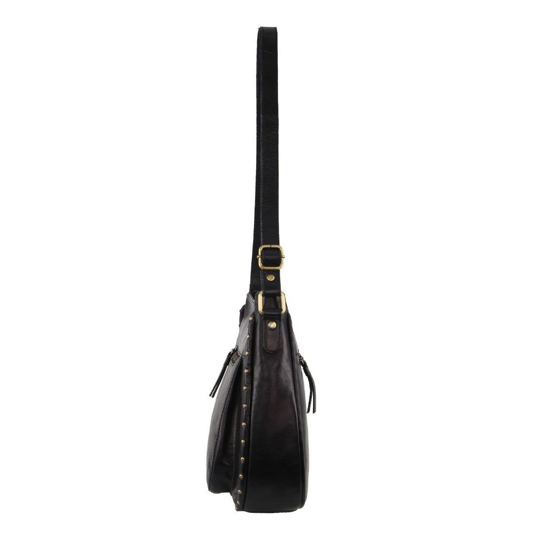 Torba Crossbody Pierre Cardin Leather Stud Detail Cross-body Bag Damskie Czarne | OEHWI-9813