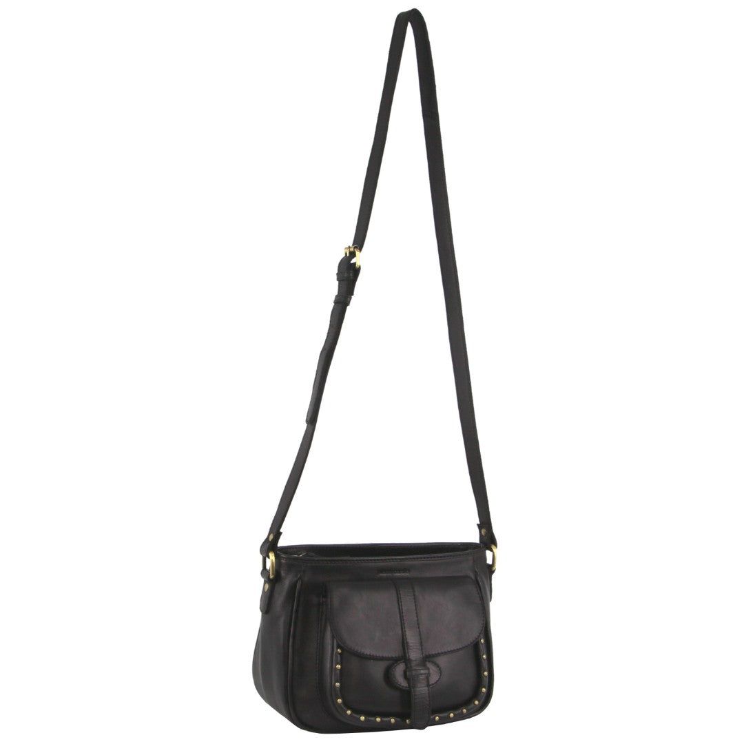 Torba Crossbody Pierre Cardin Leather Stud Detail Cross-body Bag Damskie Czarne | NKLVH-4765
