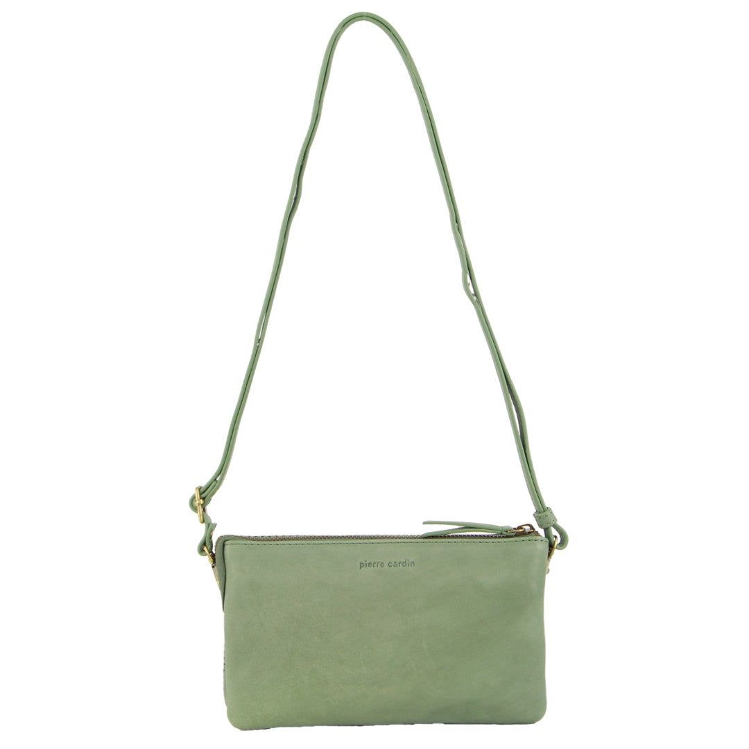 Torba Crossbody Pierre Cardin Leather Textured Crossbody Clutch Bag Damskie Oliwkowe | GLFQE-3974