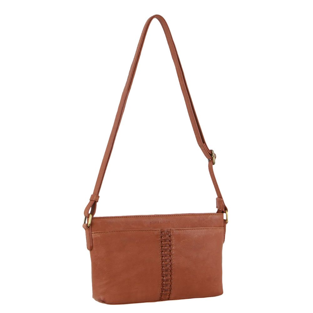 Torba Crossbody Pierre Cardin Leather Woven Design Crossbody Bag Damskie Brązowe | BCKTX-9261
