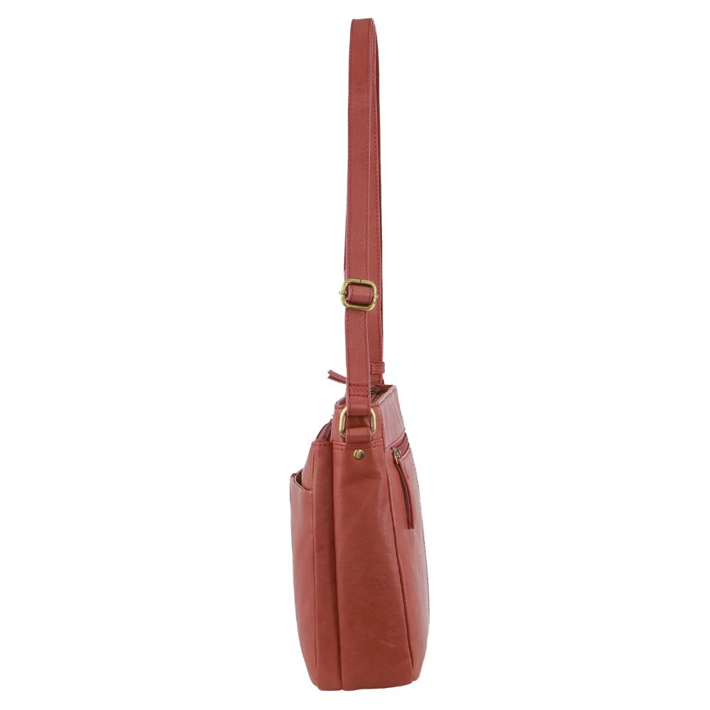 Torba Crossbody Pierre Cardin Leather Woven-Stich Design Crossbody Bag Damskie Marsala | AOWXK-6503