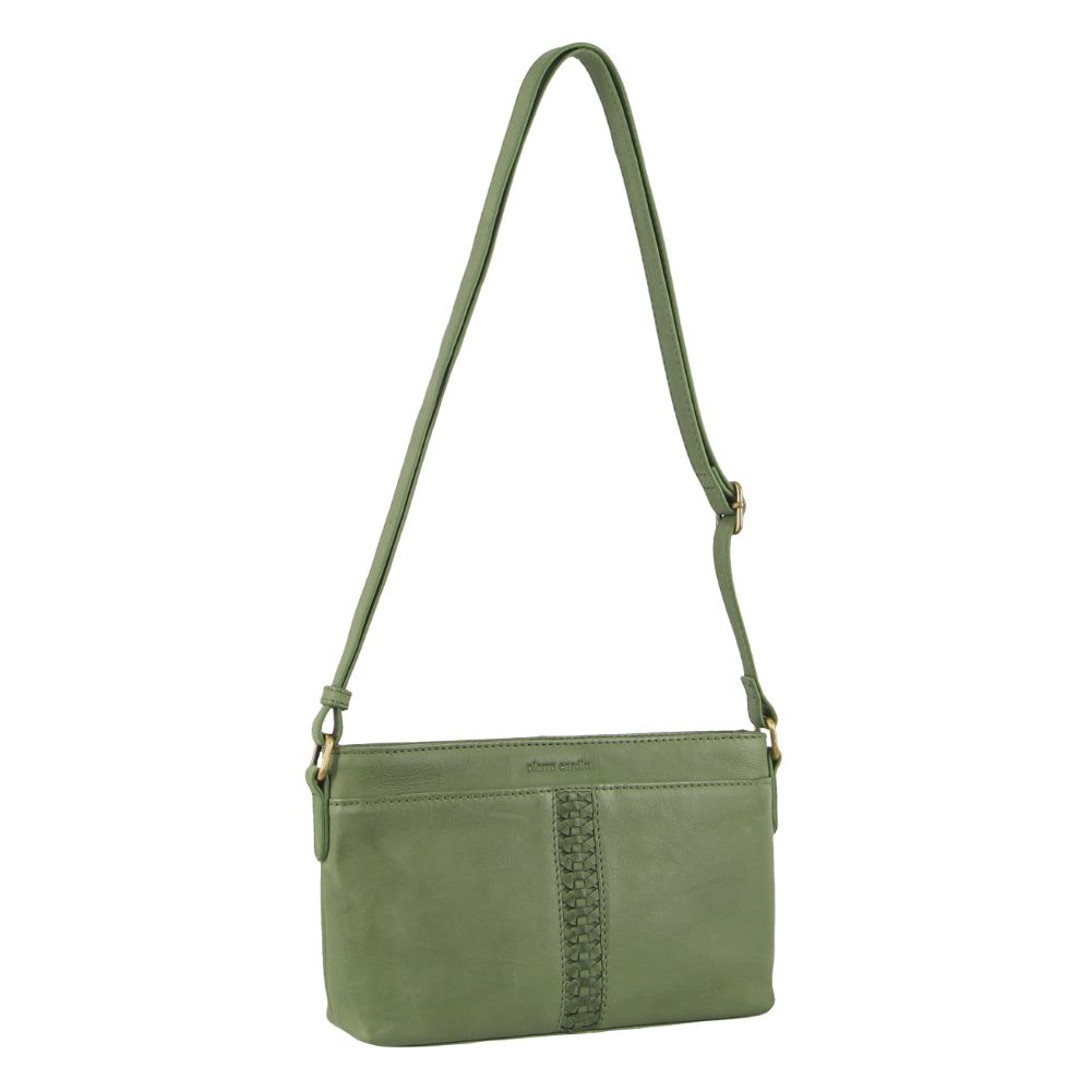 Torba Crossbody Pierre Cardin Leather Woven Design Crossbody Bag Damskie Leaf | OUHMR-6548