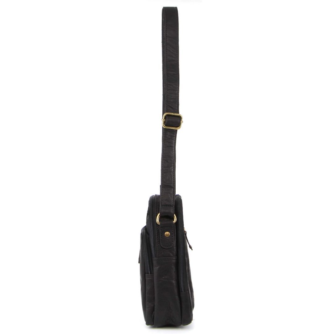 Torba Crossbody Pierre Cardin Rustic Leather Cross-Body Bag Męskie Czarne | HDGFE-9730