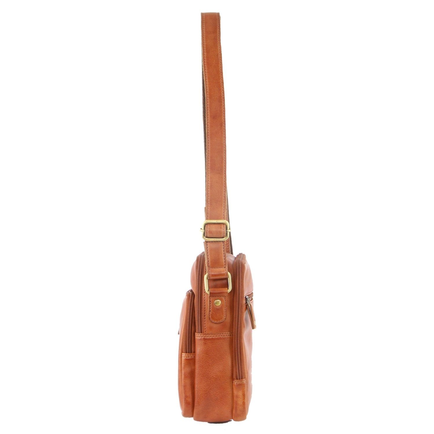 Torba Crossbody Pierre Cardin Rustic Leather Cross-Body Bag Męskie Brązowe | DFUME-1047