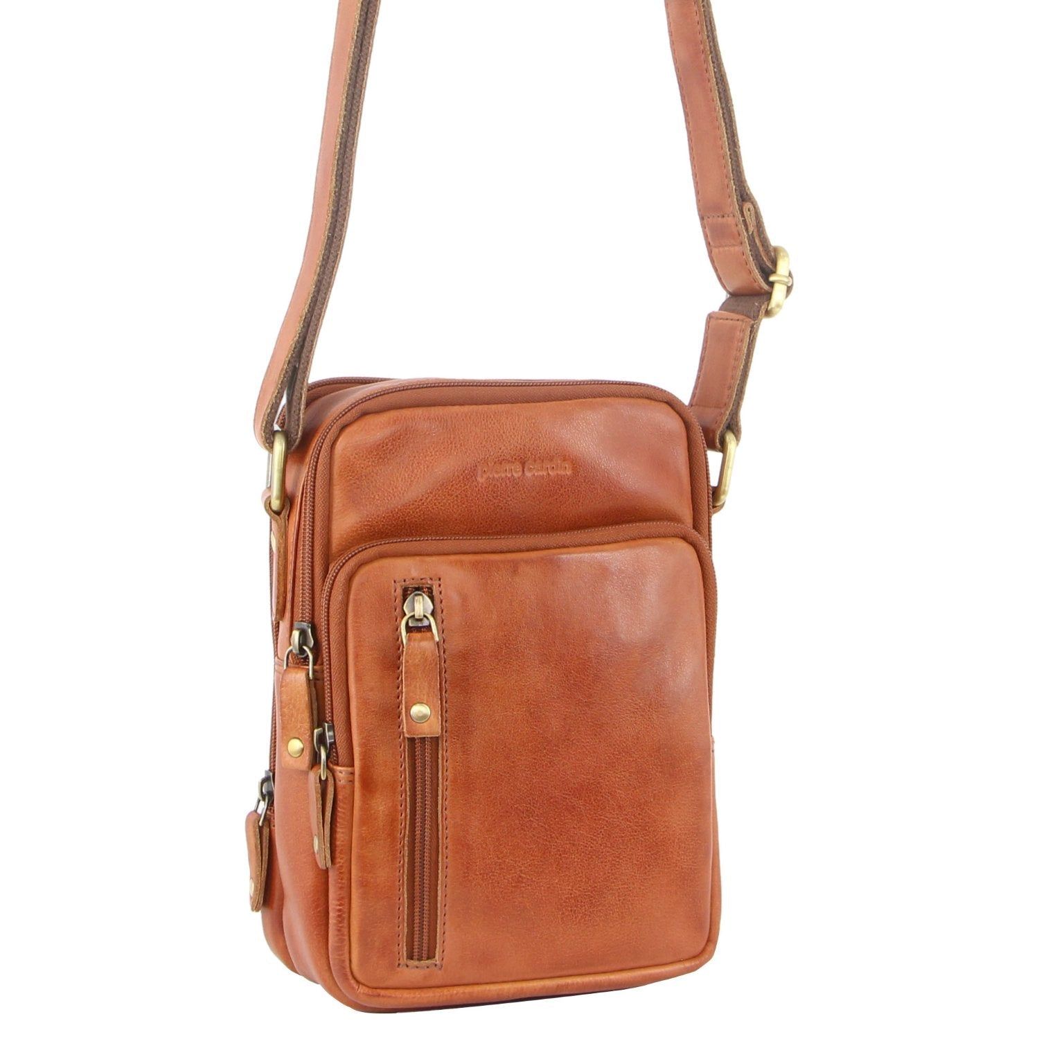 Torba Crossbody Pierre Cardin Rustic Leather Cross-Body Bag Męskie Brązowe | DFUME-1047