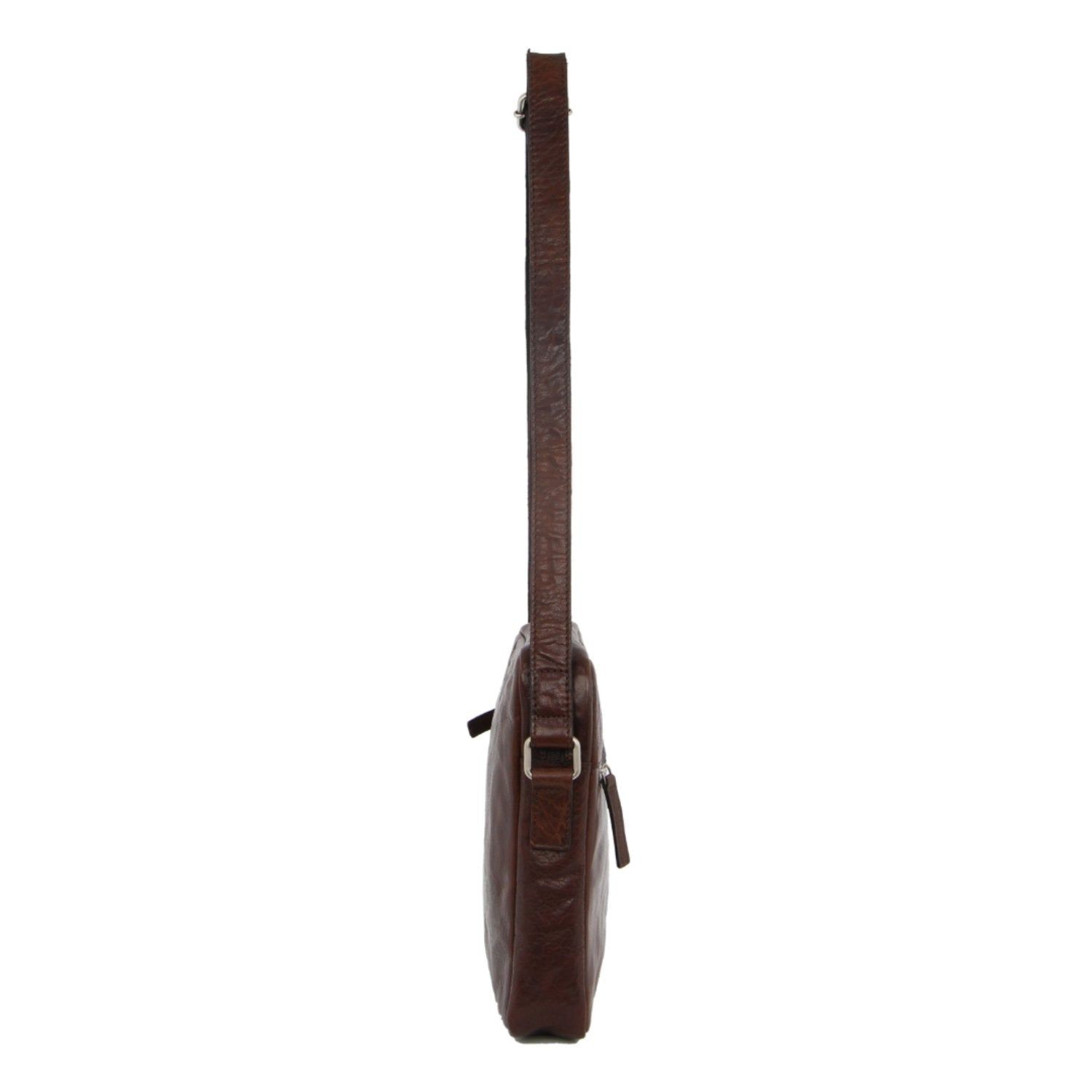 Torba Crossbody Pierre Cardin Rustic Leather iPad Bag Męskie Brązowe | AUEIP-3428