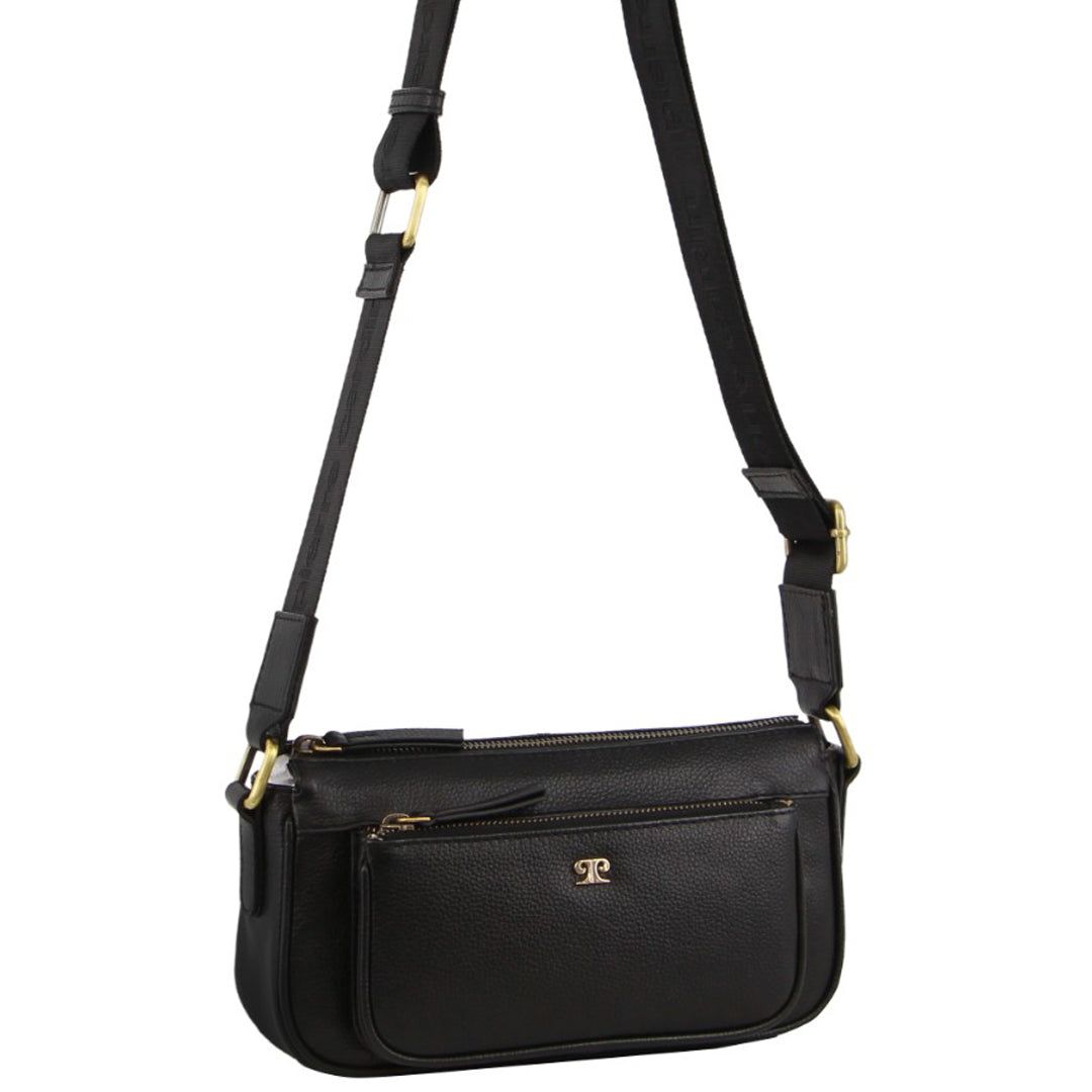 Torba Crossbody Pierre Cardin Skórzane Cross-Body Bag Damskie Czarne | EAIZO-4531