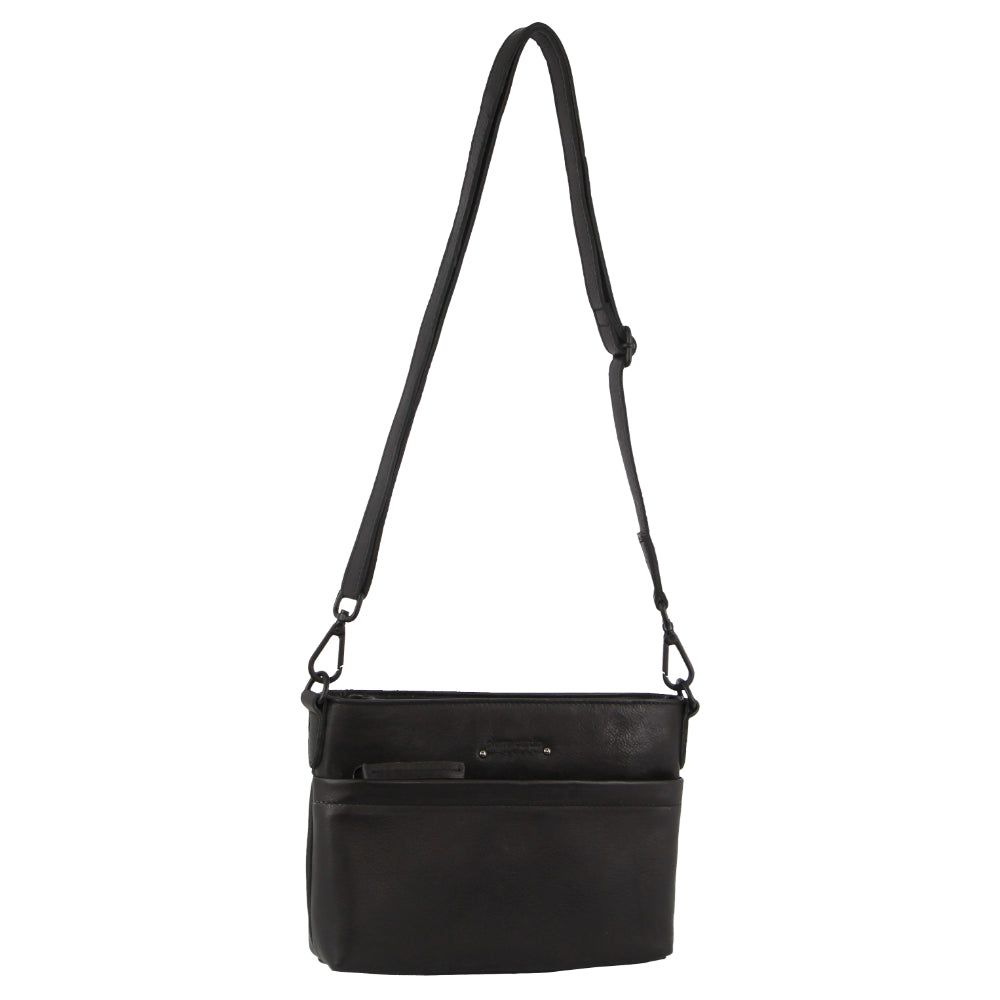 Torba Crossbody Pierre Cardin Skórzane Cross-Body Bag Damskie Czarne | CNUHR-1742