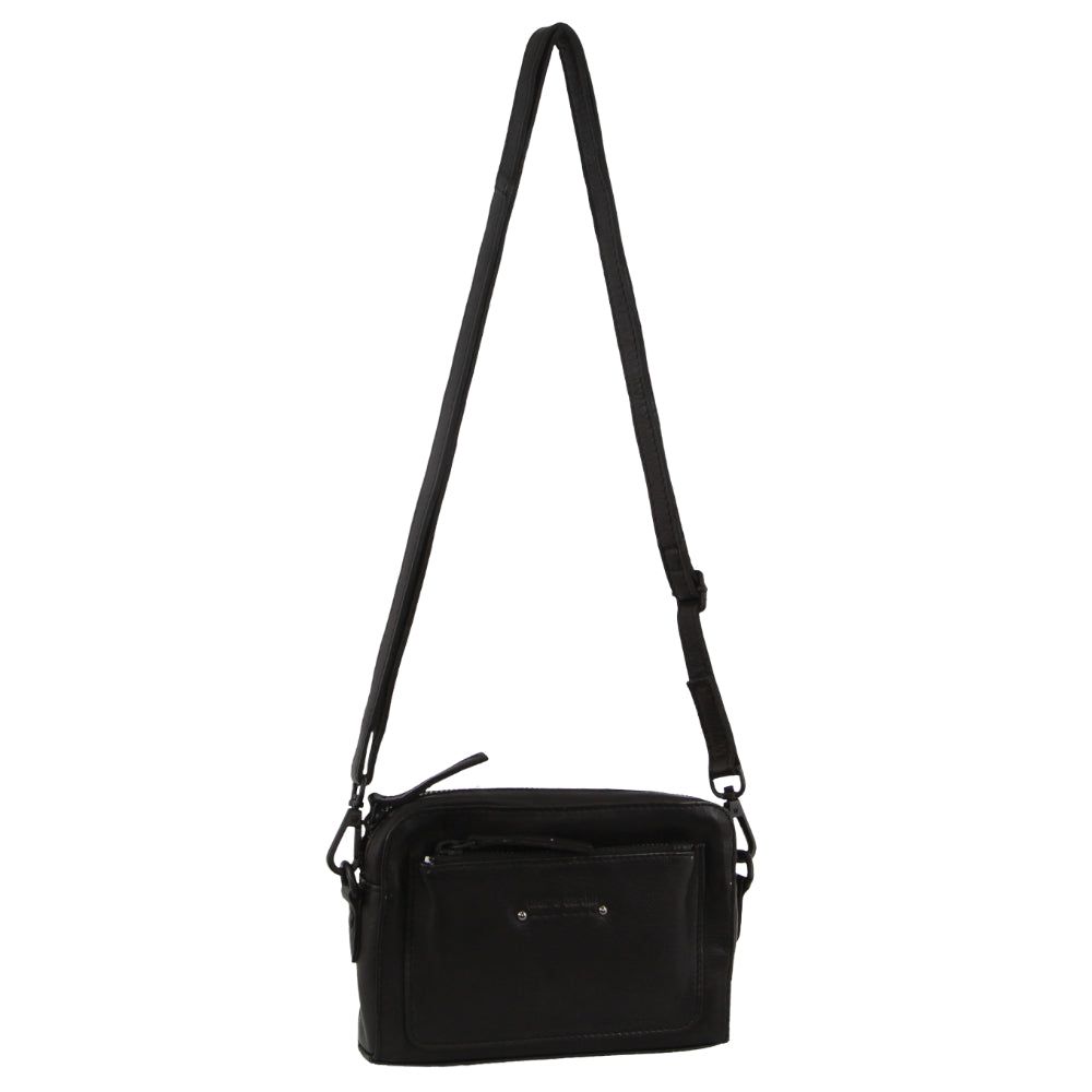 Torba Crossbody Pierre Cardin Skórzane Cross-Body Bag Damskie Czarne | SYWKD-8341