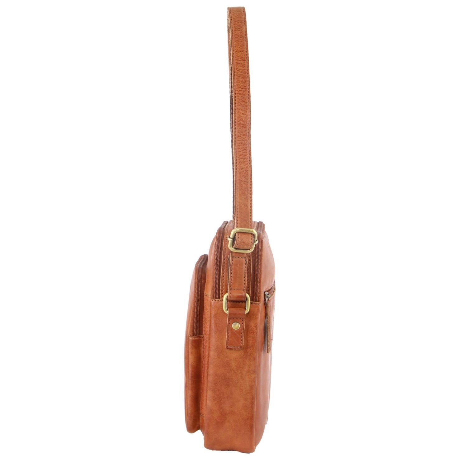 Torba Crossbody Pierre Cardin Skórzane Cross-Body Bag Męskie Brązowe | QPIBZ-0625