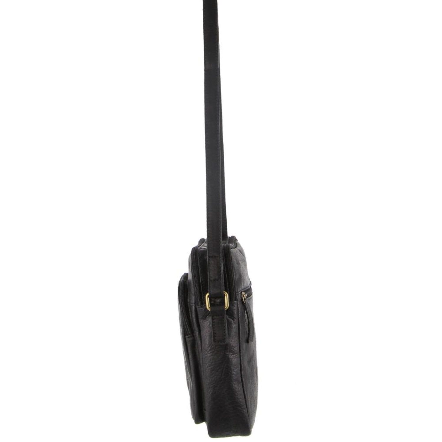 Torba Crossbody Pierre Cardin Skórzane Cross-Body Bag Męskie Czarne | JNAYM-9201