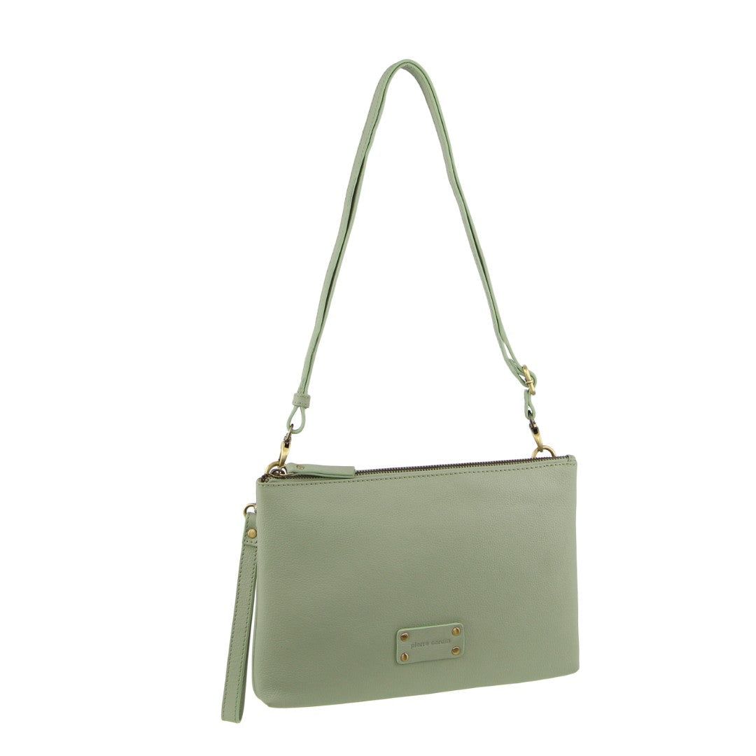 Torba Crossbody Pierre Cardin Vintage Leather Multiway Crossbody Bag Clutch Damskie Jade | MZNPK-0381