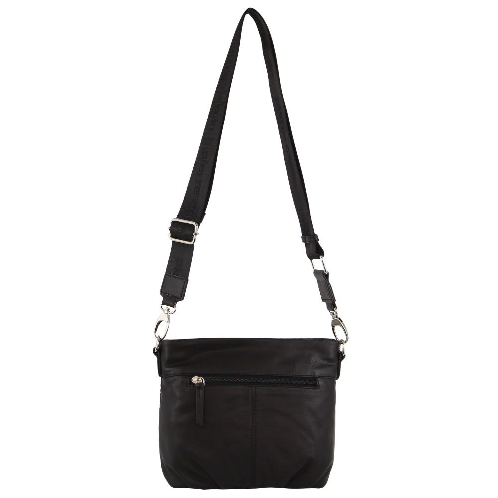 Torba Crossbody Pierre Cardin Webbing Strap Leather Crossbody Bag Damskie Czarne | HKAWM-4508
