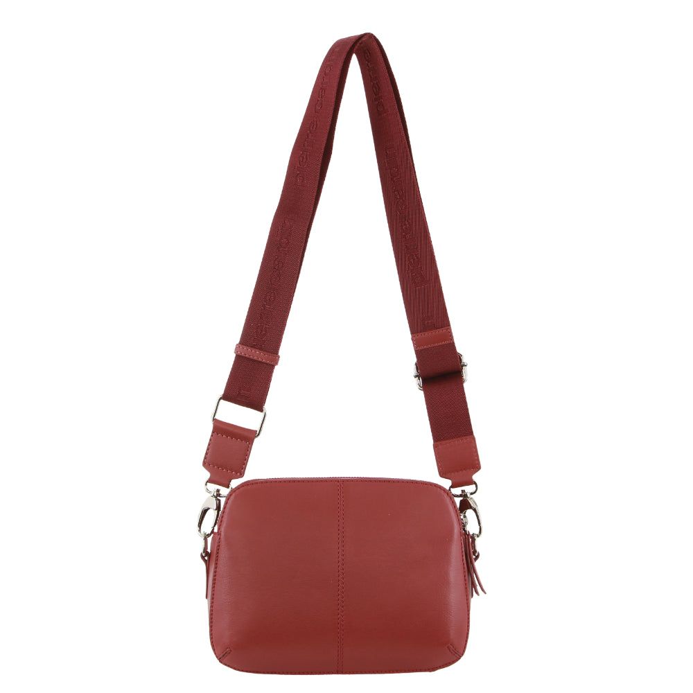 Torba Crossbody Pierre Cardin Webbing Strap Leather Crossbody Bag Damskie Marsala | XVHLK-5874