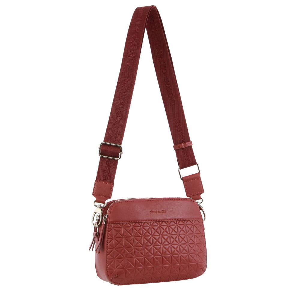 Torba Crossbody Pierre Cardin Webbing Strap Leather Crossbody Bag Damskie Marsala | XVHLK-5874