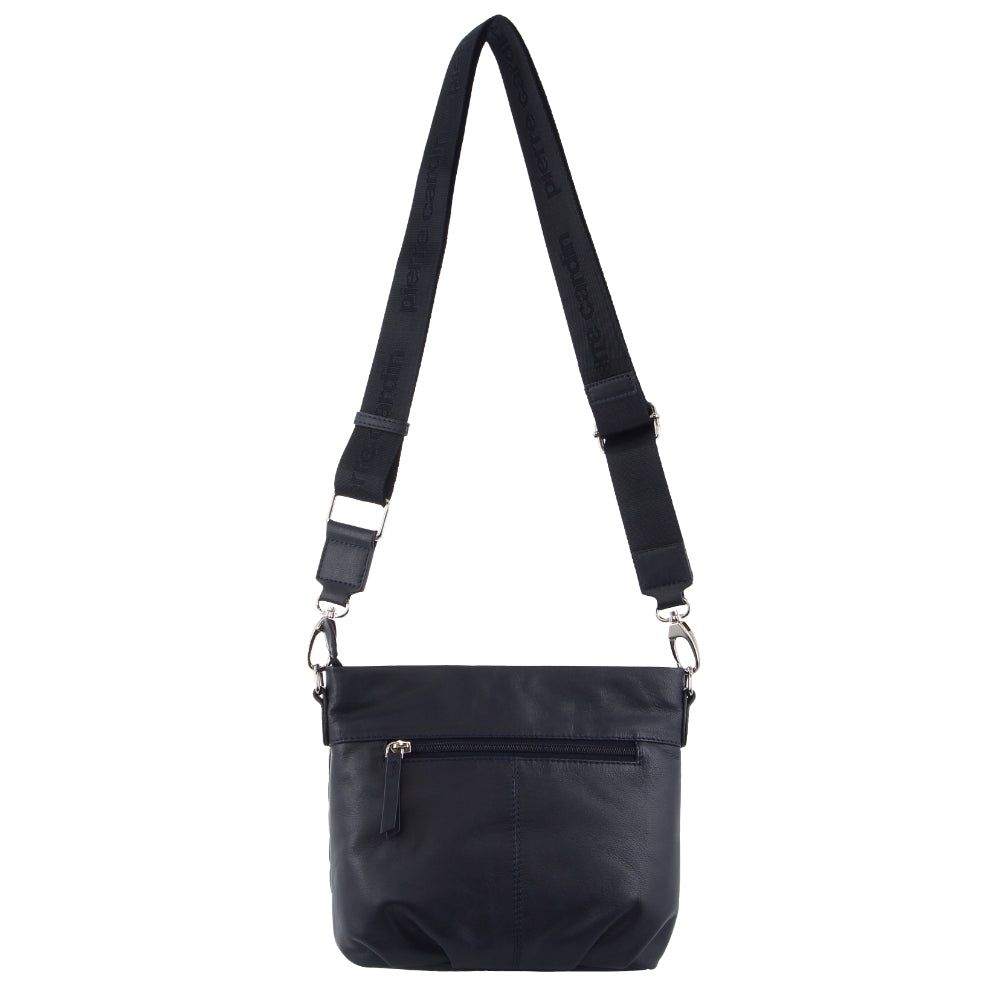 Torba Crossbody Pierre Cardin Webbing Strap Leather Crossbody Bag Damskie Granatowe | HVGML-8726