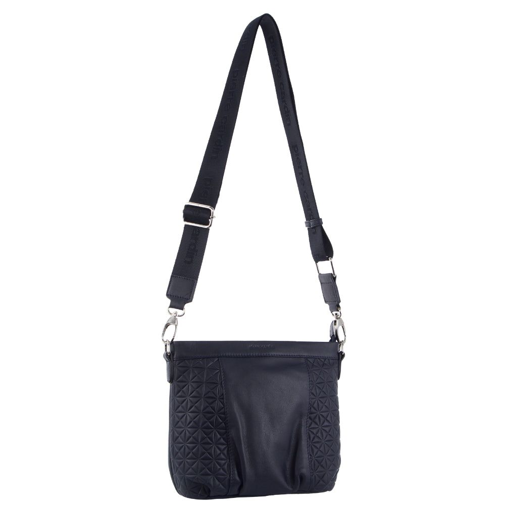 Torba Crossbody Pierre Cardin Webbing Strap Leather Crossbody Bag Damskie Granatowe | HVGML-8726
