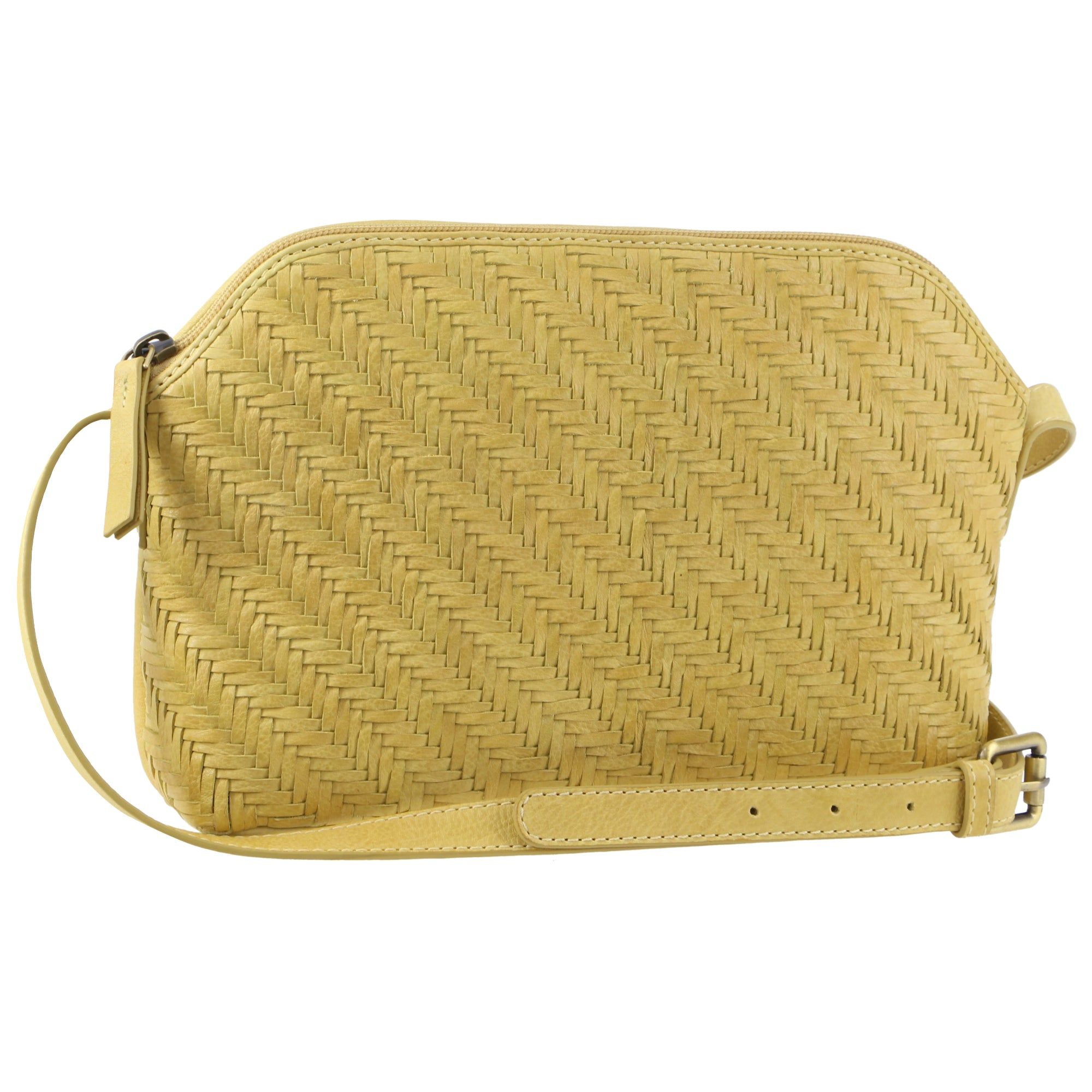 Torba Crossbody Pierre Cardin Woven Embossed Leather Cross-Body Bag Damskie Żółte | JQIKN-2546