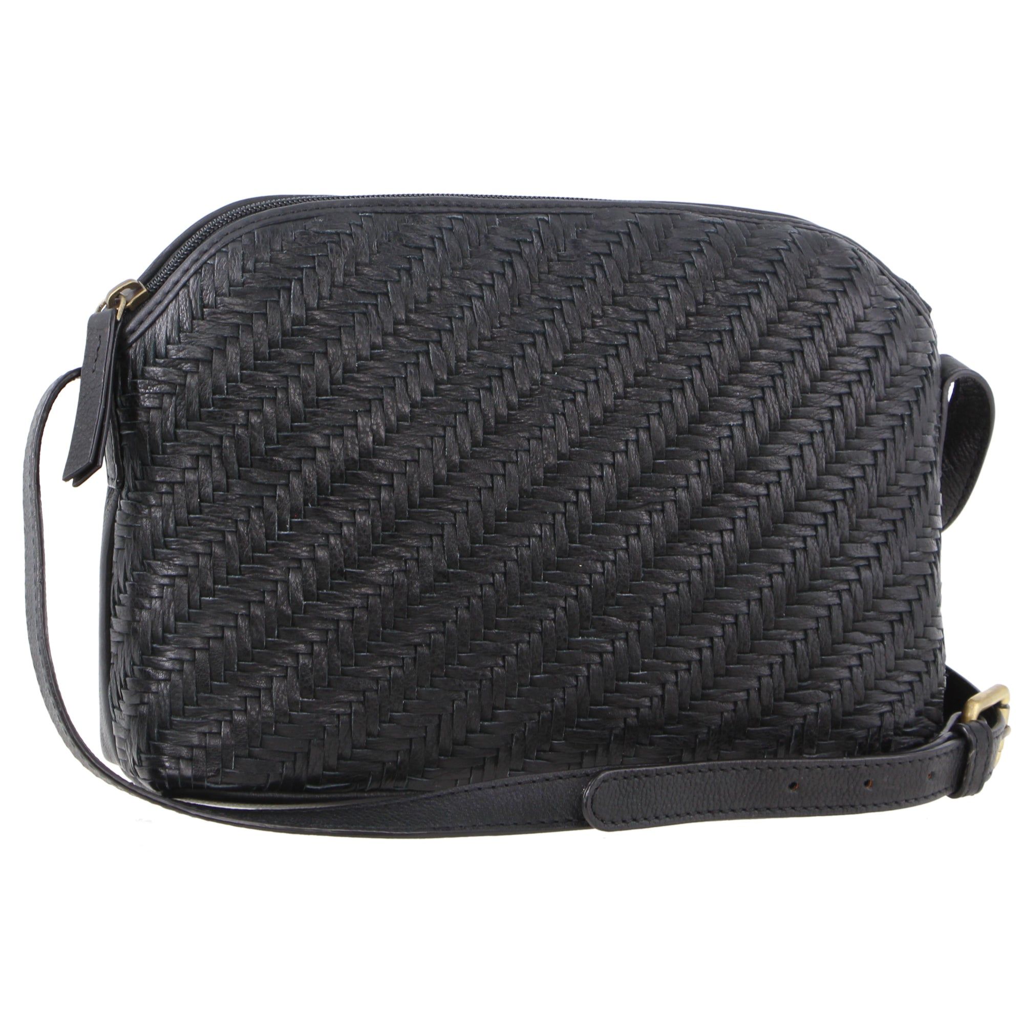 Torba Crossbody Pierre Cardin Woven Embossed Leather Cross-Body Bag Damskie Czarne | JIEHX-9361