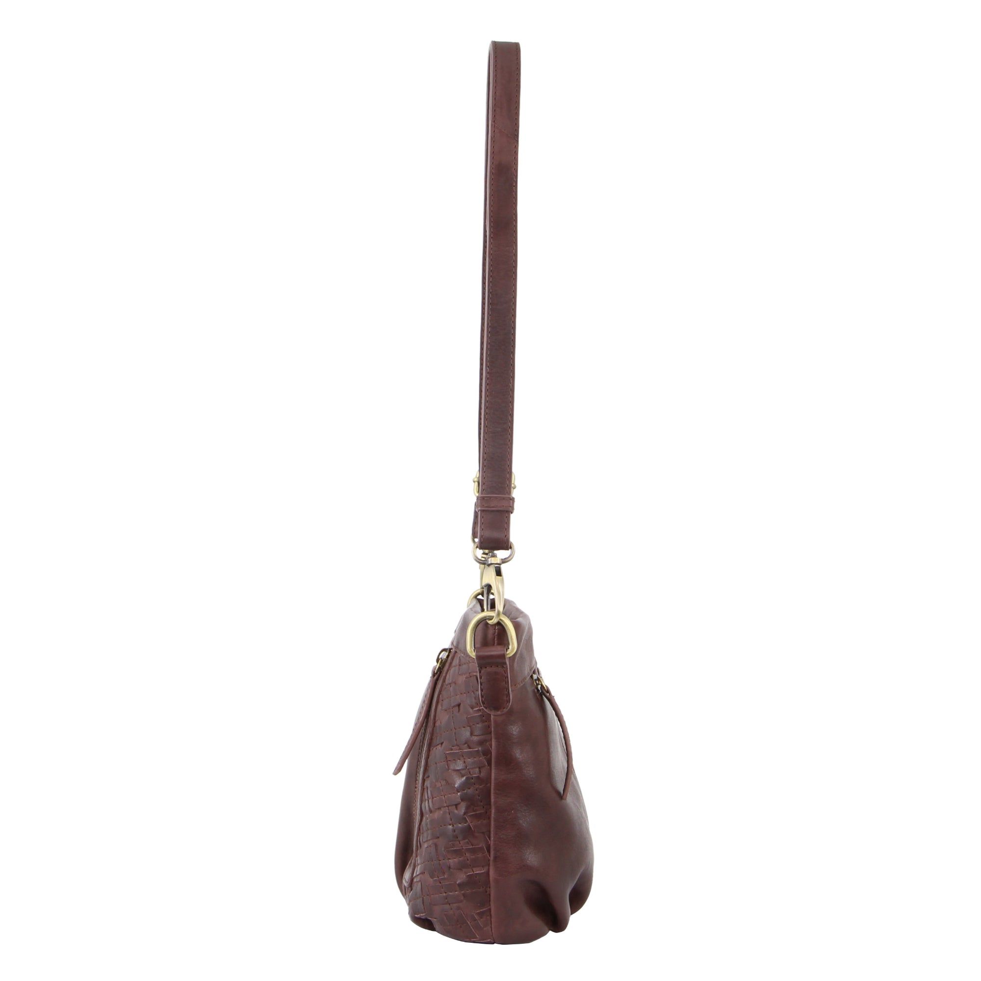 Torba Crossbody Pierre Cardin Woven Embossed Leather Crossbody Bag Damskie Bordowe | YJHSL-6529
