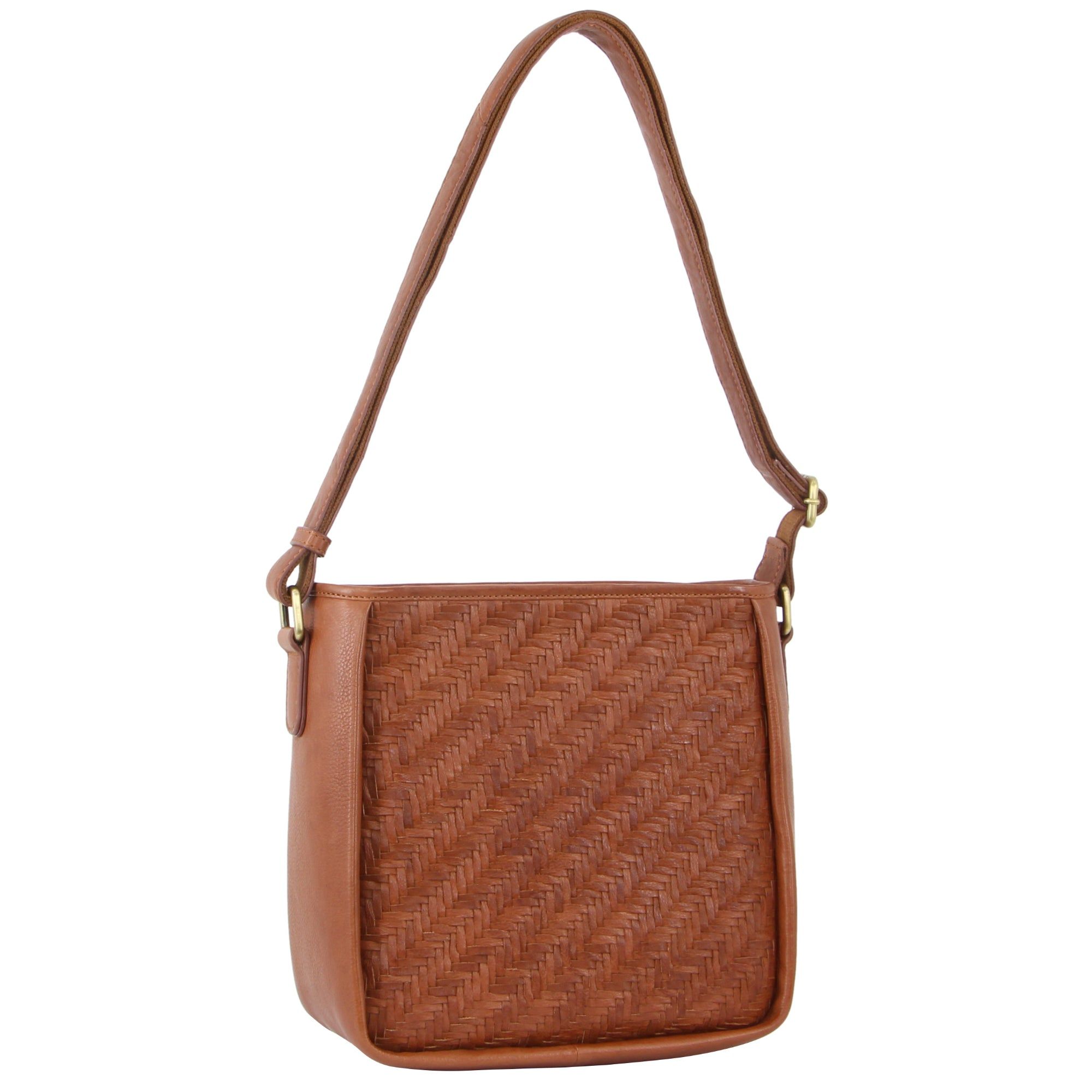 Torba Crossbody Pierre Cardin Woven Embossed Leather Cross-Body Bag Damskie Brązowe | YJBVO-4035