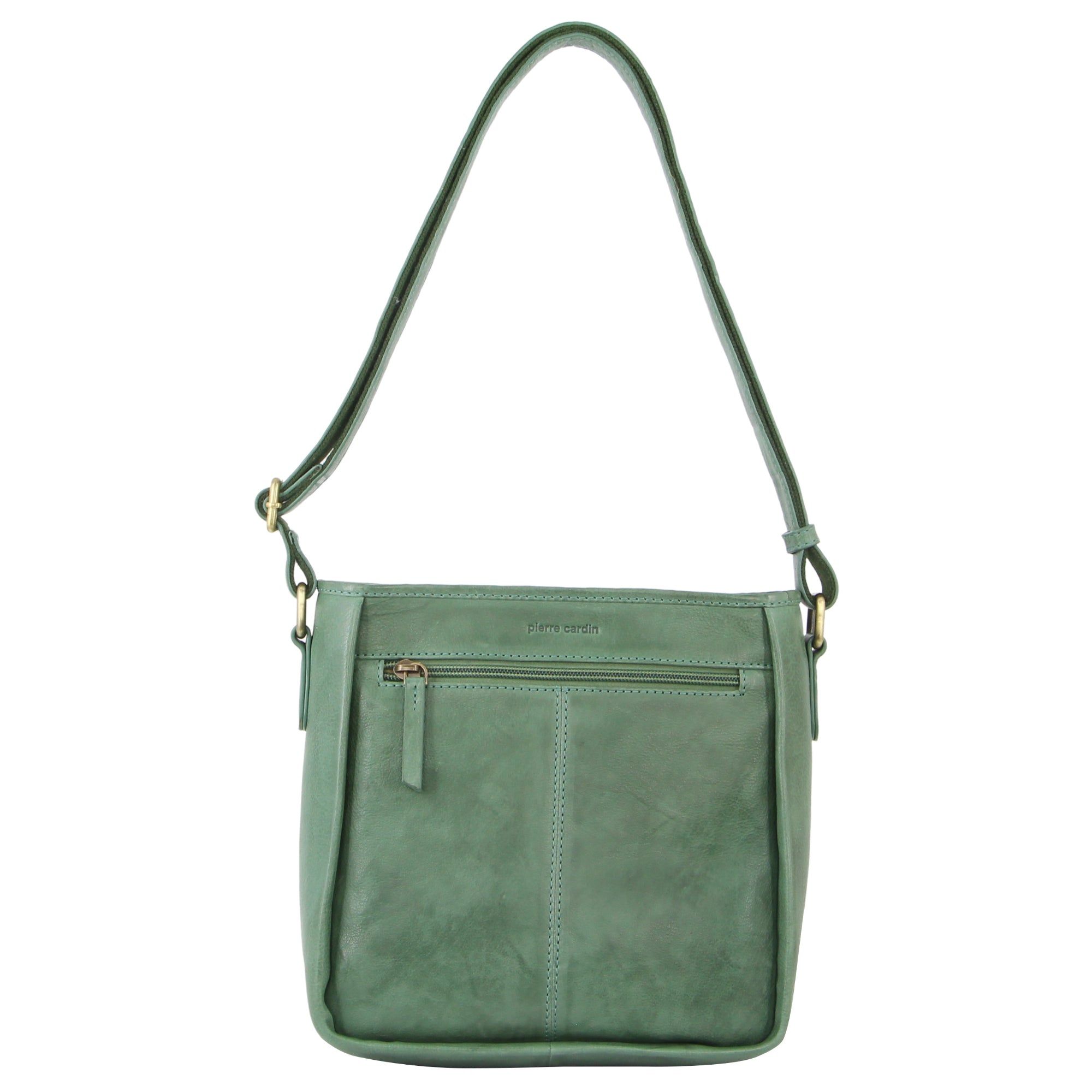 Torba Crossbody Pierre Cardin Woven Embossed Leather Cross-Body Bag Damskie Zielone | YITLA-5731
