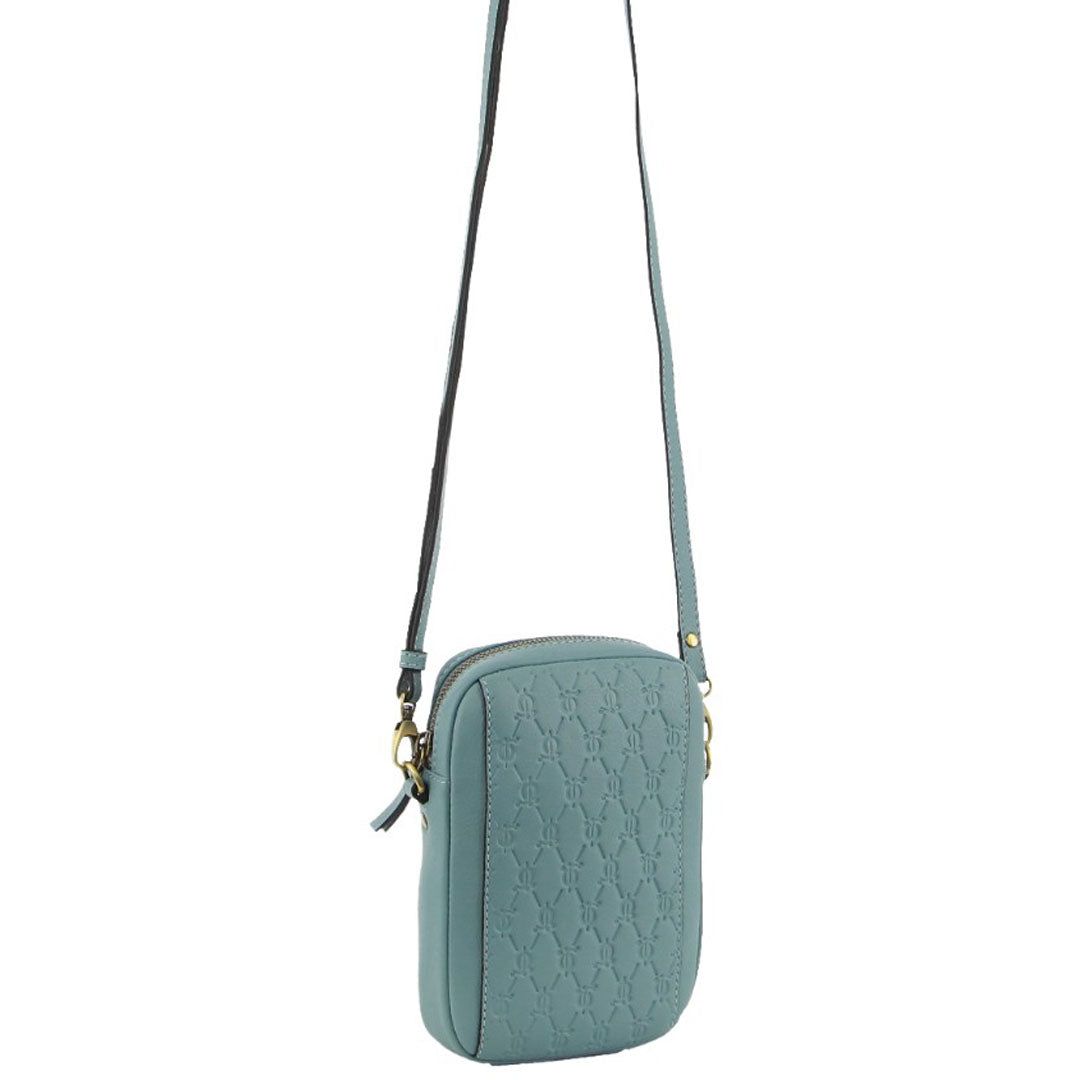 Torba Crossbody Pierre Cardin leather Textured Design Phone Bag Damskie Niebieskie | BERXV-8419